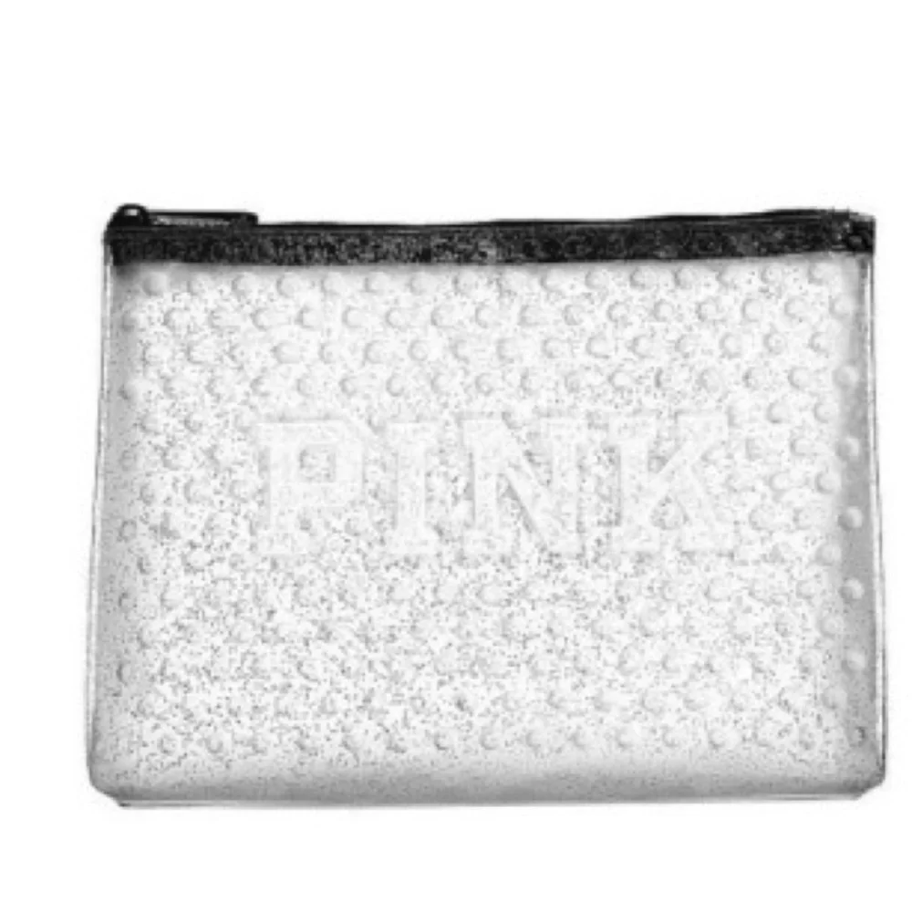 Victoria's Secret PINK Transparent Bubble Pouch Makeup Cosmetic 6063-Clear‎